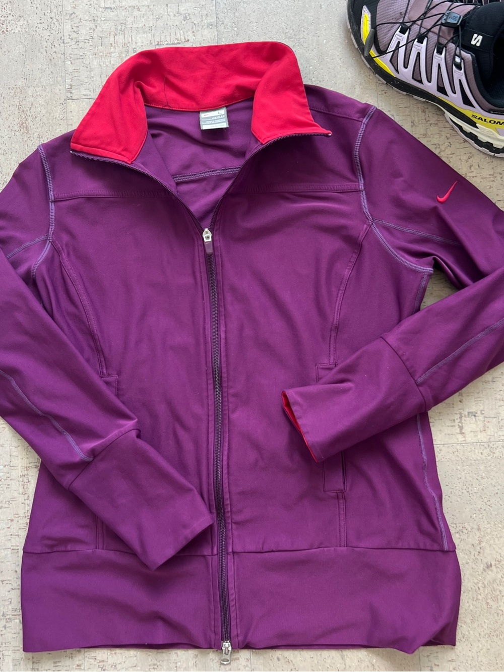 Nike Dri-FIT Women’s L Full Zip Running Workout Jacket Purple Pink